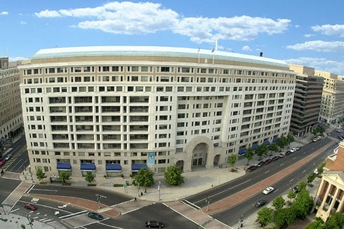 A Large building with multiple windows. IDB Headquarters